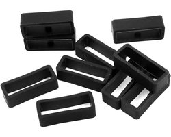 Siliconen horlogeband lus - set van 10 - 22 mm - rubberen stop - veiligheidsringen - horlogeband borgring
