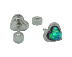 Stainless steel kinderoorbellen - Zwart hartje - Hypoallergeen & Waterproof - 5 mm