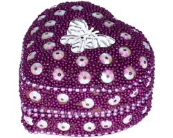 Tanden opbergdoosje voor kinderen - vlinder paars - 6 x 6 x 3 cm - handgemaakt - decoratief