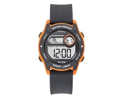 Tekday-Horloge-Digitaal-35MM-Alarm-Stopwatch-Timer-10ATM Waterdicht-Silicone band-Oranje/Zwart