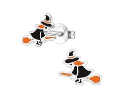 Toverstaartjes sieraden - Halloween oorbellen - heks - zilveren kinderoorbellen - oorstekers
