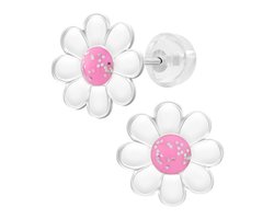 WeLoveSilver Premium - Zilveren kinderoorbellen - Madeliefje - 925 zilver - 11 mm