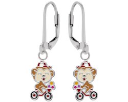 WeLoveSilver - zilveren kinderoorbellen - vrolijk aapje - hypoallergeen