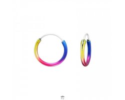 WeLoveSilver - zilveren kinderoorringen - regenboogkleuren - 21 mm