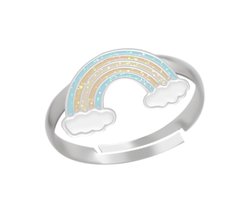 WeLoveSilver - zilveren kinderring - regenboog - verstelbaar - nikkelvrij