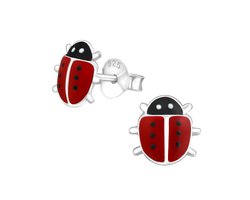 WeloveSilver - zilveren oorstekers - lieveheersbeestje - kinderoorbellen