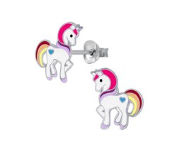 WeLoveSilver - Zilveren Oorstekers Meisjes - Eenhoorn - Zilver - 8 mm