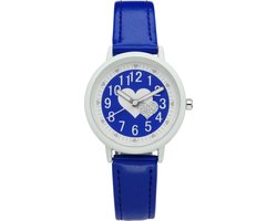 West Watch - analoog horloge – meisjes / meiden - model Heart – donker blauw