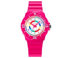 West Watches Educatief ik leer klok kijken kinderhorloge model Moon - Ø 33 mm – Roze