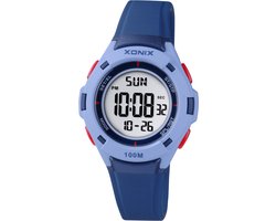 Xonix-kinderhorloge-model bbn-006-lichtblauw/donkerblauw-10 atm waterdicht-datum-licht-stopwatch-alarm-diameter 33mm-12/24 uurs aanduiding