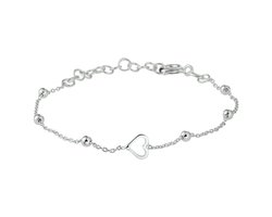 Yep! armband hart 1,0 mm 13 + 3 cm - Zilver