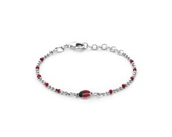Zilver gerhodineerde armband emaille lieveheersbeestjes 13 + 3 cm - 1341616