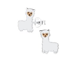 zilveren alpaca kinderoorbellen | lama oorknopjes Meisje Zilver | Zilverana | Oorbellen meisje | Kinderoorbellen meisje zilver |