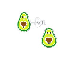 Zilveren avocado kinderoorknopjes | leuke kinderoorbellen | oorbellen Meisje Zilver | Zilverana | Sterling 925 Silver
