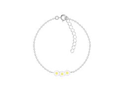 zilveren kinderarmband met madeliefjes | daisy hanger armband | armbandje Meisje Zilver | Zilverana | Sterling 925 Silver