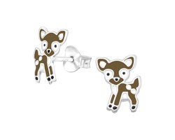 zilveren kinderoorbellen bambi hertje | Hert Oorbellen meisje | Kinderoorbellen meisje zilver | Zilverana | 925 Silver (Echt zilver)