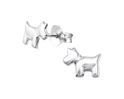 zilveren kinderoorbellen in de vorm van een hond | Oorbellen meisje | Kinderoorbellen meisje zilver | Zilverana