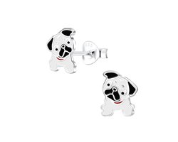 Zilveren kinderoorbellen lief hondje bulldog | Hond Oorknopjes Meisje Zilver | Zilverana | Sterling 925 Silver