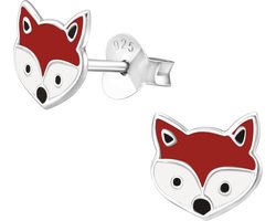zilveren oorstekers in de vorm van een vosje | Oorbellen meisje | Kinderoorbellen meisje zilver | Zilverana