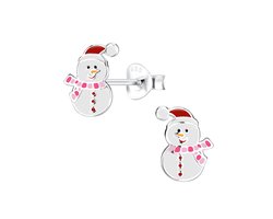 Zilveren sneeuwman kinder oorstekers | sneeuwpop oorknopjes | kerst winter oorbellen Meisje Zilver | Zilverana | Sterling 925 Silver