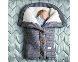 Babyslaapzak/wikkeldeken Geschikt voor de winter, Geschikt voor kinderwagens, warmgrijs.