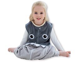 BoefieBoef Haai Mouwloze Babyslaapzak 1.5 TOG - Kinderpyjama 1-3 Jaar- Peuter Boxpak met Voeten - Trappelzak Dier - Kickback Pyjama - Comfortabel, Ademend & Veilig - Trappelzak - Boxpak - Kruippak - Katoen Flanel - Perfect Kraamcadeau - Grijs