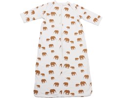 BonBini's® babyslaapzak - Elephant - 100% organisch katoen - 62 - 68 cm - 1 tot 6 maanden afritsbare mouwen - baby slaapzak