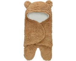 Davantho Bruine beer - Baby - Baby wikkeldeken - Buggy voetenzak - Baby slaapzak- Inbakerdoek 0-3 Maanden