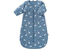 Fresk Slaapzak Baby Winter - 0-6M - 60 cm - Interlock met Lichte Voering - Biologisch Katoen - Zacht en Ademend - TOG 2.8 - Blauw - Dino