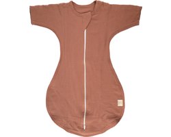 Honeybears baby slaapzak met mouwen – Hydrofiele winter slaapzak - Oranje, bruin – 0-6 maanden – 70 CM