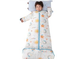 Kinder Slaapzakken van 6_12 jaar (Super Warm Hoge-Kwaliteit 100% Katoen Verdikte Quilt Herfst En Winter Kinderen Grote Gewatteerde Pyjama Baby en kinder Slaapzakken)