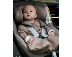 Lodger Hopper - Slaapzak baby met Afritsbare Mouwen - Bruin - 80cm - 2.4 TOG - Autostoel - Winterslaapzak