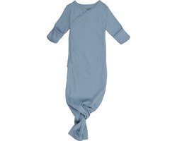Lodger - Newborn slaapzak blauw - 50/62 - hydrofiele slaapzak - 100% bio katoen