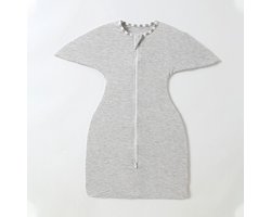 M - Shark Fin Baby Swaddle - Anti-angst slaapzak voor baby's - Babyslaapzak - Babydeken - Zacht en ademend - Met tweewegrits - Geschikt voor 3-6 maanden - Grijs