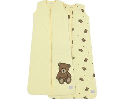 Meyco Baby Teddy Bear baby slaapzak gevoerd - 2-pack - soft yellow - 110cm - 2.0 TOG