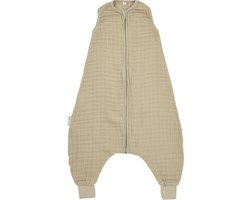 Meyco Baby Uni baby zomer slaapoverall jumper - pre-washed hydrofiel - sand - 104cm - 0.5 TOG