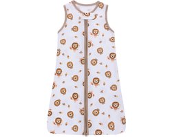 Miracle Baby - Zomer Slaapzak - Wit - bruin - Leeuw - 6 tot 18 maanden