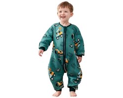 Peuterslaapzak 100% Katoen, Draagbare Dekens met Voeten, 1,5 TOG, Trappelzak voor Alle Seizoenen