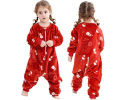 SnelShoppen - HAHASHOW Slaapzak met Voeten Flanel Winter Pyjama's voor Baby's 9-18 maanden, Lange Mouwen, 2.5 Tog, Zacht en Warm, Ideaal voor Kerst en