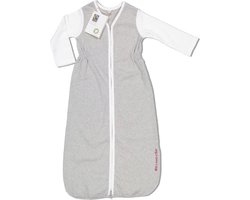 With a touch of Rose Duurzame Slaapzak met mouwen – Grijs melange - 0 tot 6 maanden - 70 cm - Biologisch katoen – Fairtrade