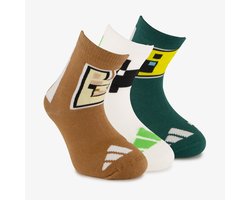 3 paar Adidas Minecraft kinder sokken - Bruin - Maat 28/30
