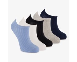 5 paar kinder sneakersokken blauw - Maat 35/38