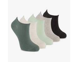 5 paar kinder sneakersokken groen - Maat 23/26