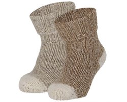 Apollo - Baby - Wollen sokken - 2-pack - Beige - New Born - 50/56