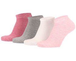 Apollo Bamboe Sneakersokken Voor Kids 8-Pack - Multi Roze - Maat 31-34 - Kids Kindersokken