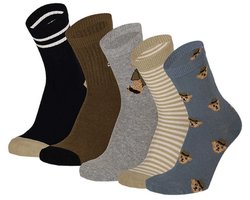Apollo - Sokken - Beertjes - 5-pack - Blauw - Maat 35/38
