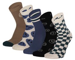 Apollo - Sokken - Smiley's - 5-pack - Groen - Maat 27/30