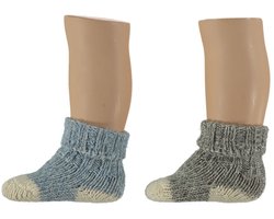 Apollo Wollen Noorse Babysokjes 4-Pack - Blauw - Maat 19-22 - Kids Babysokken