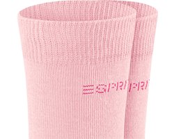 Esprit Foot Logo 2-Pack eenkleurig katoen multipack sokken kinderen roze - maat 31-34