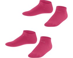 Esprit Foot Logo 2-Pack kort eenkleurig katoen multipack sneakersokken enkelsokken kinderen rood - maat 31-34